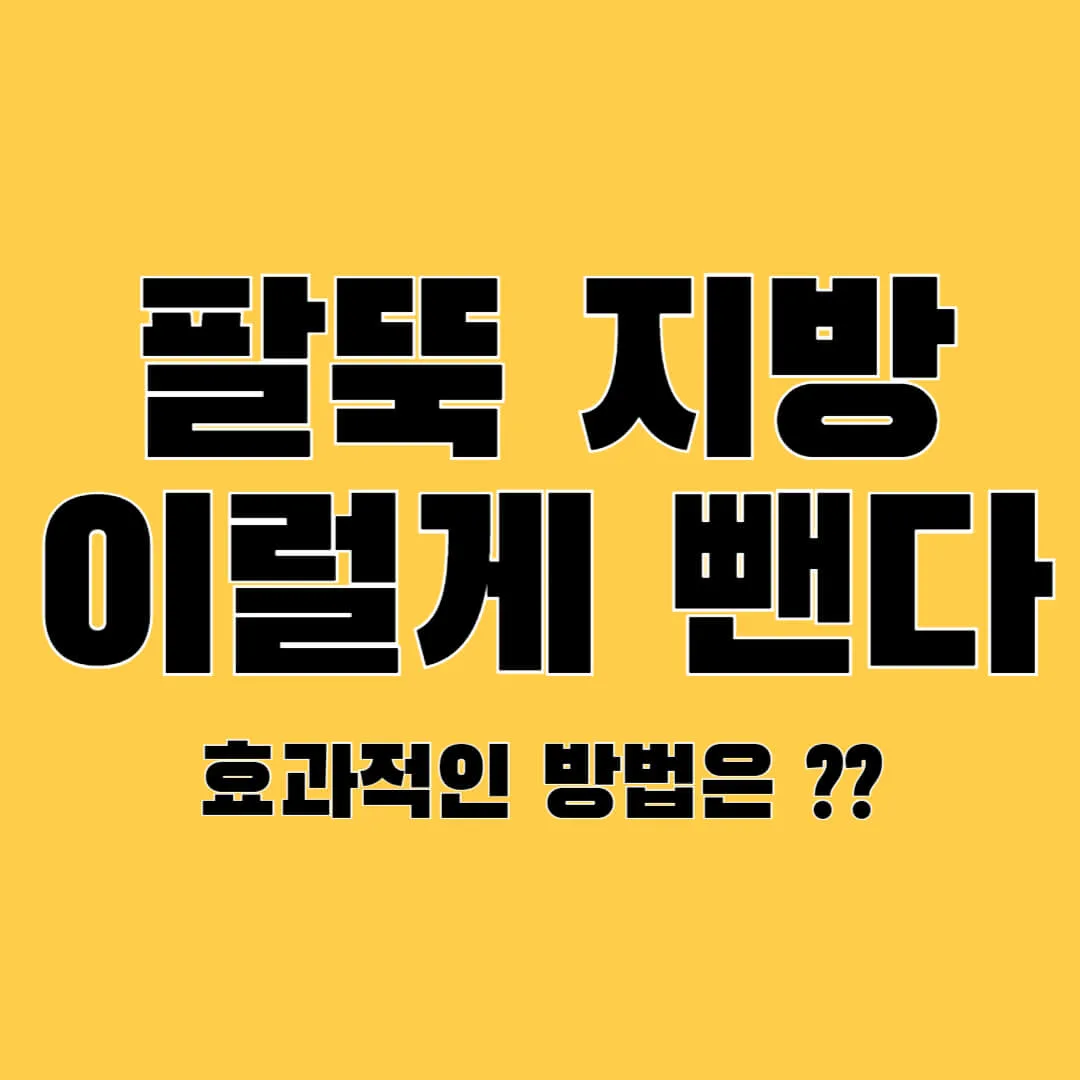 팔뚝 지방, 이렇게 빼면 된다! 효과적인 관리법 1 팔뚝 지방